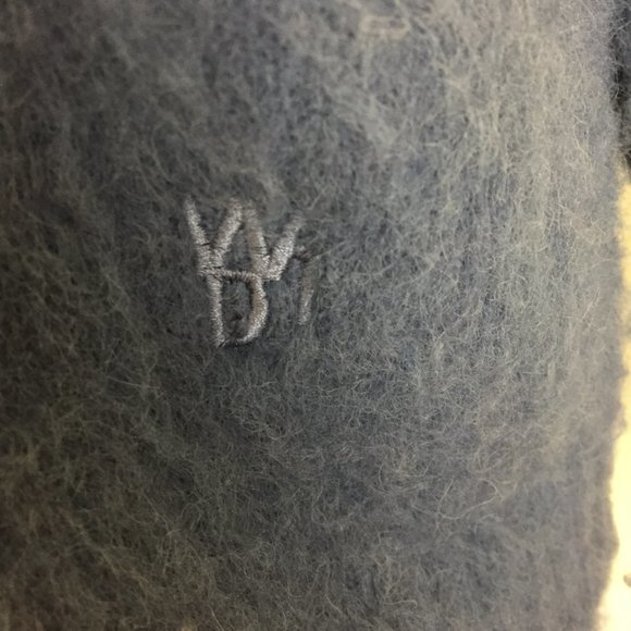 WE11DONE Blue Wool Blend Soft Knit Logo Buttons Embroidery Cropped Cardigan - Picture 10 of 13